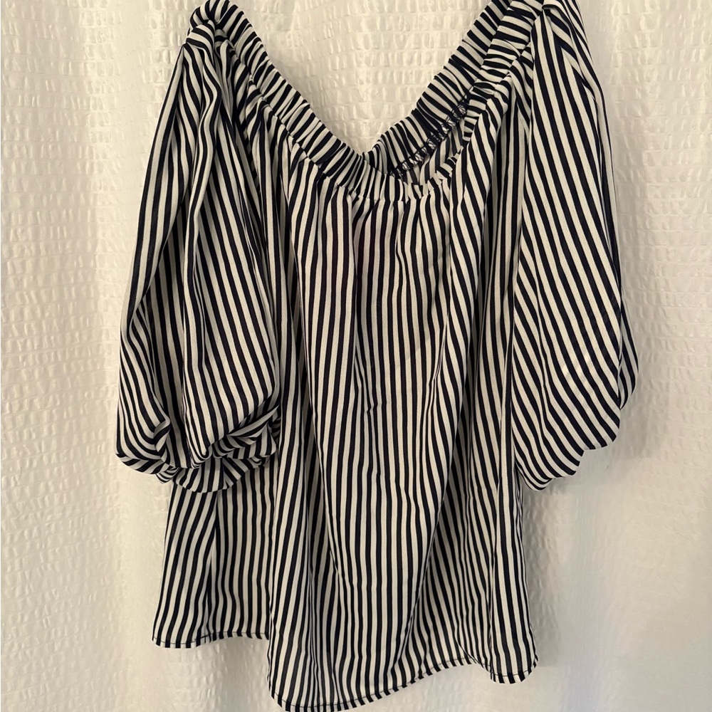 Striped Off-Shoulder Women's Top